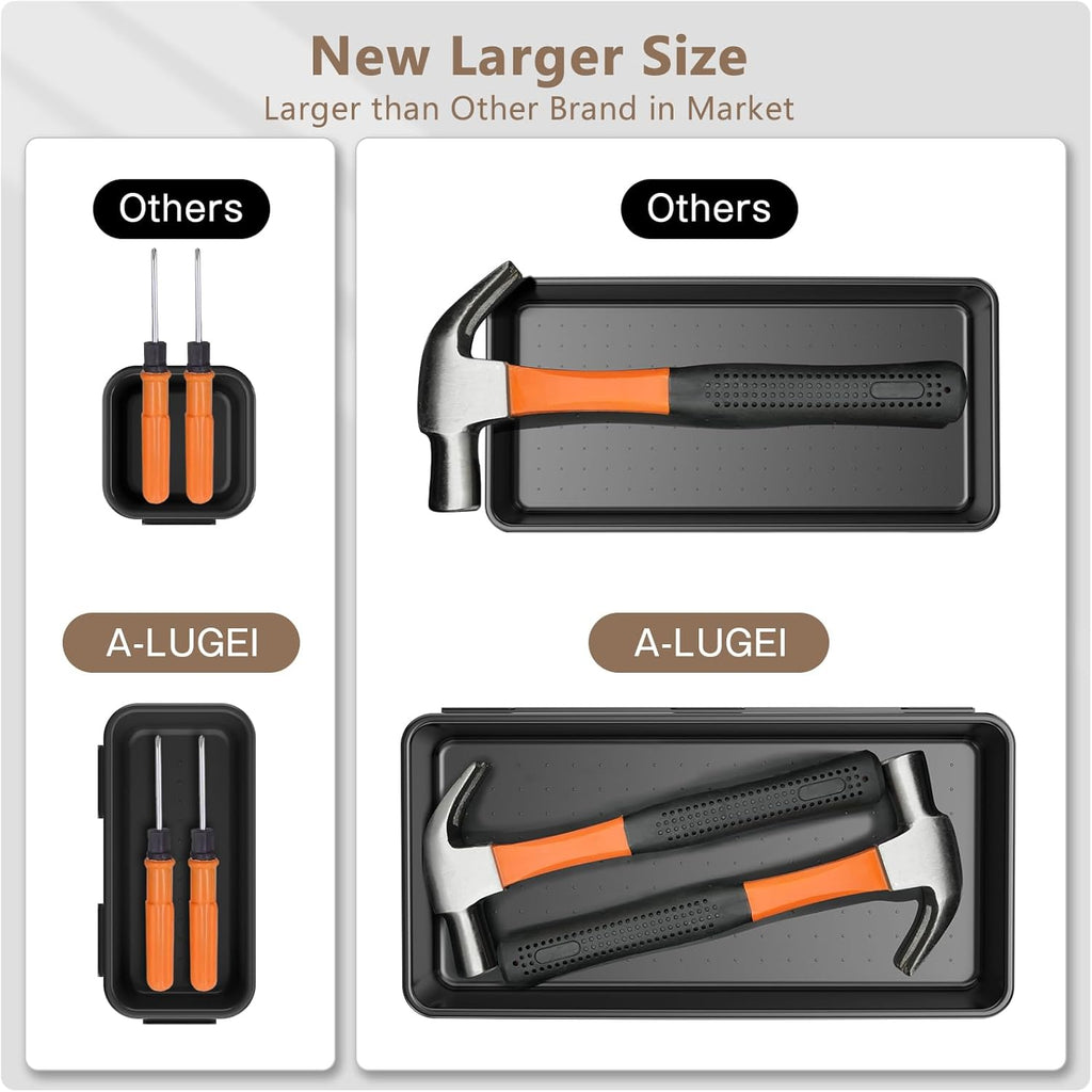 【More Larger Size】A-LUGEI【69 PCS-5 Size】 Tool Box Organizer Tray Divider Set【Black】 Desk Drawer Organizer Bin, Socket Organization and Storage Toolbox for Rolling Tool Chest Cart WorkBench Part Widget