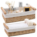 Storage Basket Wicker Baskets for Organizing Storage Bins for Counter Toilet Paper Storage Basket for Toilet Tank Top (Set of 2,Grey)
