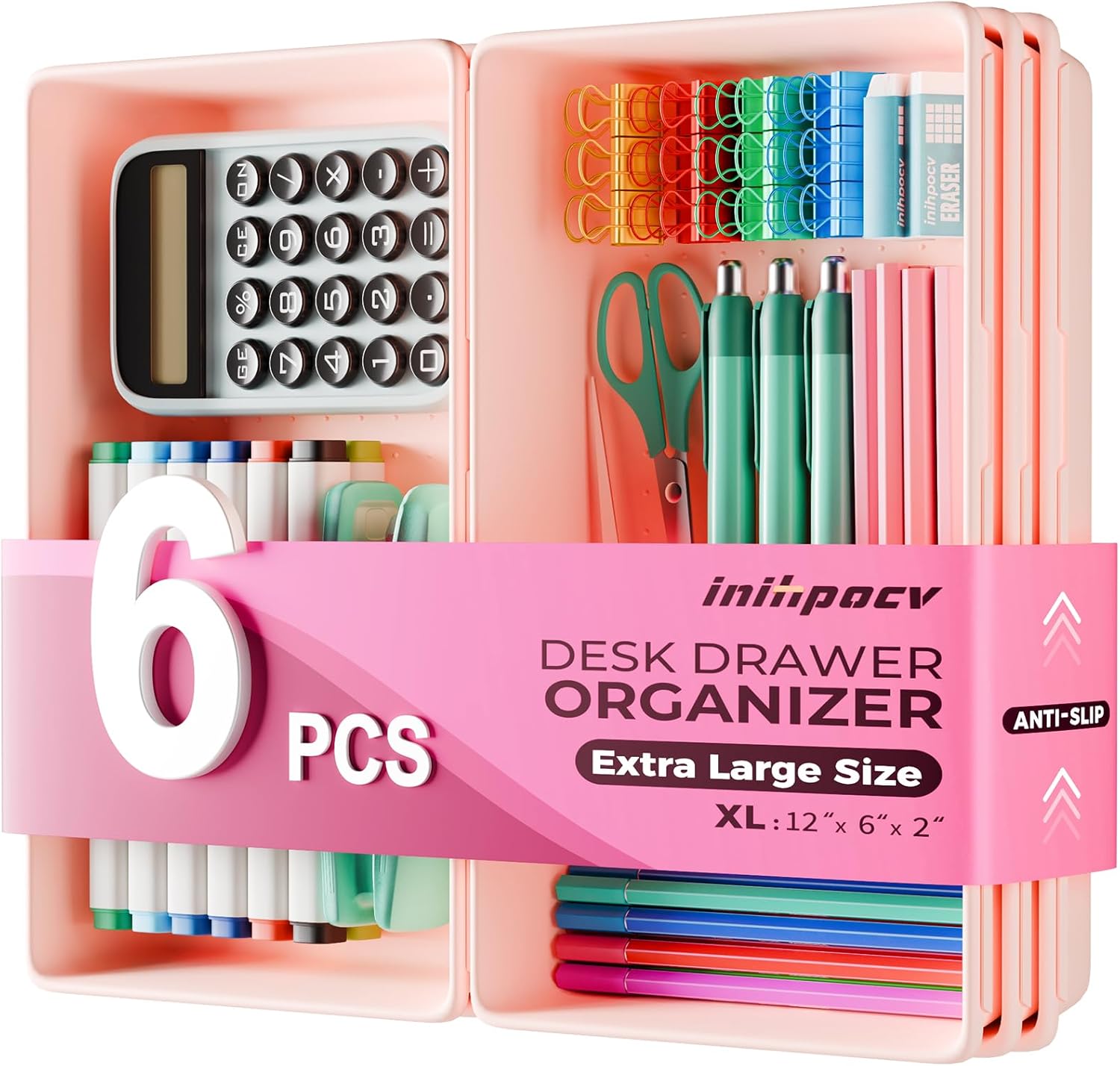 【48PCS & 5 Sizes】 Tool Box Organizer Tray, Toolbox Drawer Organizer with Non-Slip Pads, Desk Drawer Divider Set, Fits Rolling Tool Chest Cabinet for Garage & Workbench