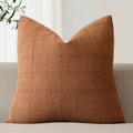 Foindtower Set of 1 Decorative Linen Check Throw Pillow Cover Neutral Farmhouse Lumbar Cushion Cover Modern Boho Home Decor for Sofa Chair Couch Bedroom Living Room,12×20 Inch,Natural Beige