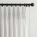 Pinch Pleated Linen 50 Inch Wide Curtains 96 Inches Long for Living Room, Memory Trained Pleat Boho Semi Sheer Birch Light Filtering Privacy Drapes 50x96 Inch Length 2 Panels Set Curtain Cream Ivory